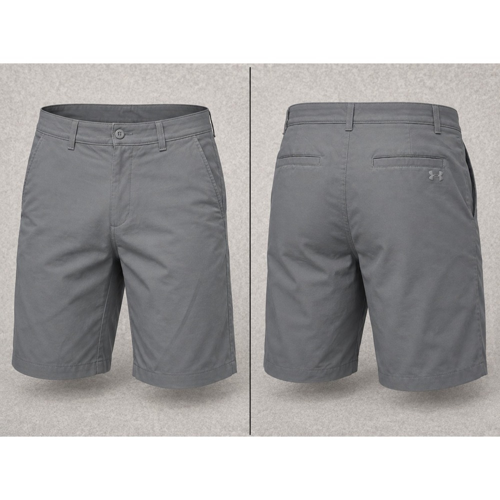 Under Armour Shorts Mens 38 Gray Match Play Golf Flat Front Stretch Performance